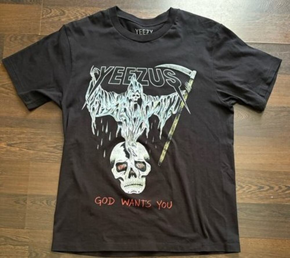 Yeezus Kanye West Grim Reaper God Wants You 2013 Tour Graphic Tee Medium